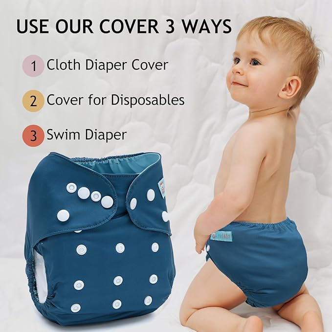 ALVABABY Baby Cloth Diaper Cover, Swim Diaper,Nappy Shell Baby Girls and Boys