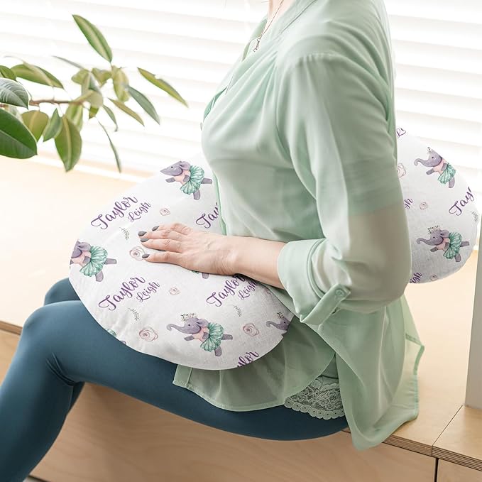 Dyoart Custom Baby Nursing Pillow Cover for Nursing, Purple Elephant Removable Nursing Covers for Breastfeeding Pillows, Ultra Soft Comfortable Slipcover for Newborn Baby Boys and Girls