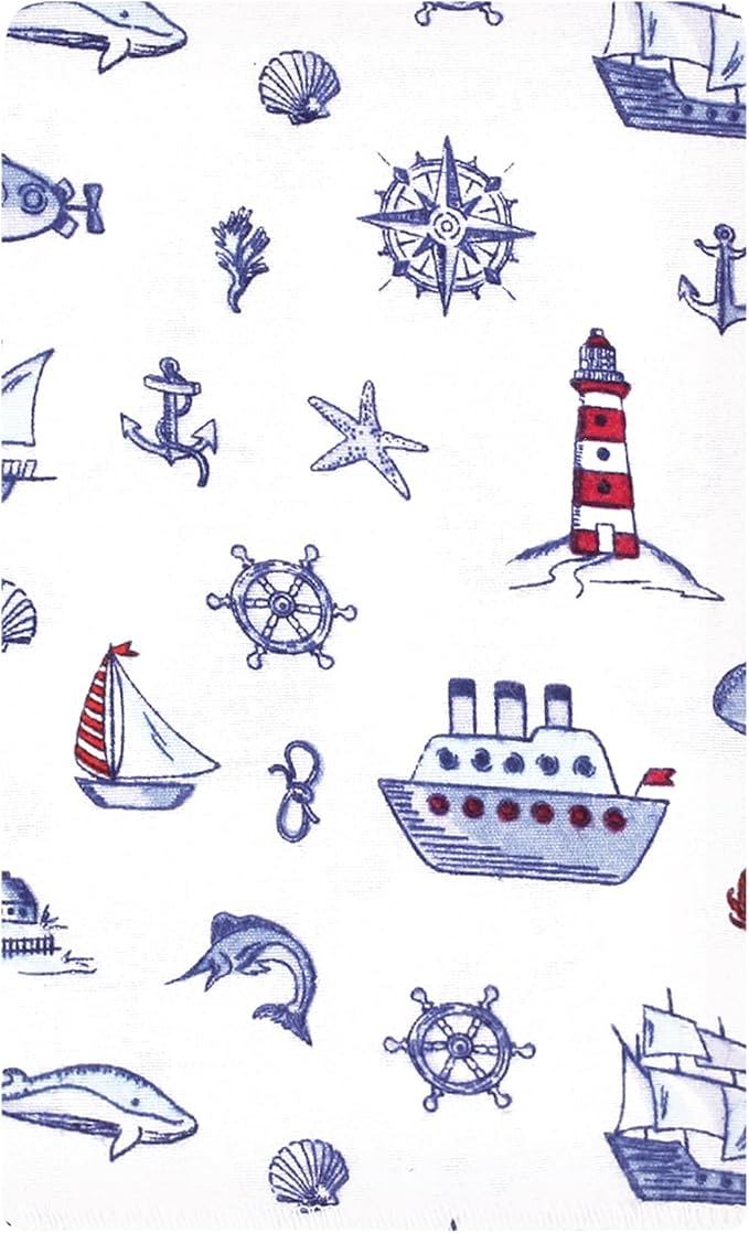 Luvable Friends Hudson Baby Flannel Burp Cloths 10pk, Coastal Lighthouse