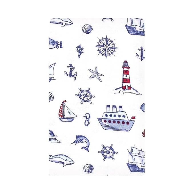 Hudson Baby Unisex Baby Flannel Burp Cloth 10pk, Lighthouse, One Size