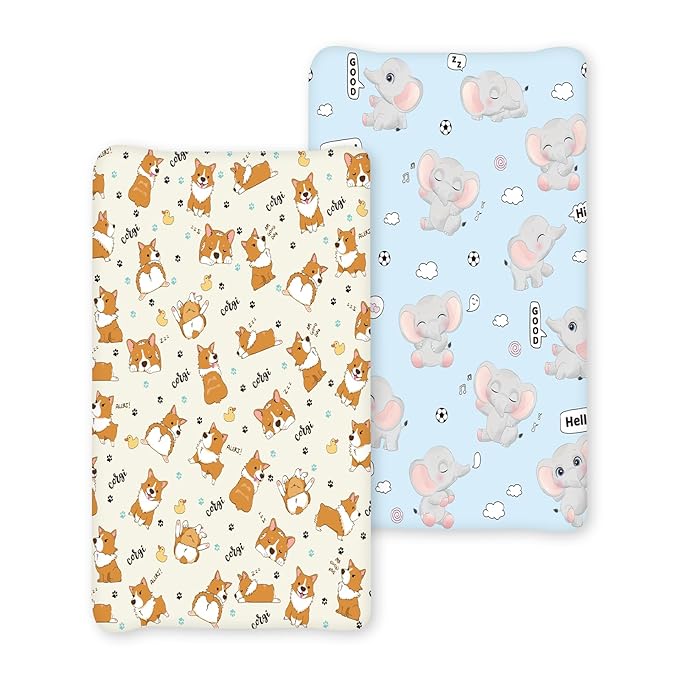 Personalized Toddler Changing Pad Cover - Custom 2 Piece Comfortable Yellow Changing Pad Covers for Baby Boys and Girls, Birthday Gift for Toddlers