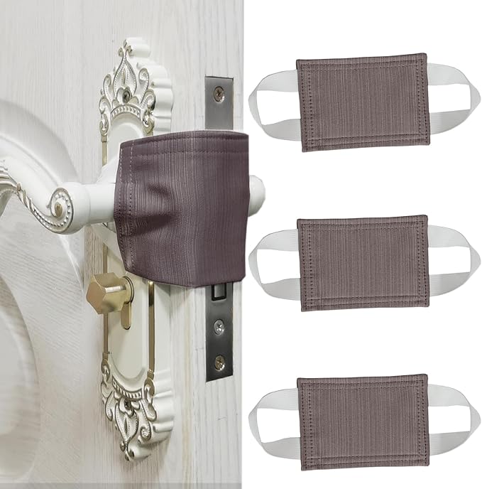 Baby Proof Door Silencer & Cloth Latch Cover, Quiet Close Anti-Slam Pads to Prevent Slamming and Accidental Locking, for Nursery and Toddler Safety (3, Purple, 4.1 * 3.1 inches)