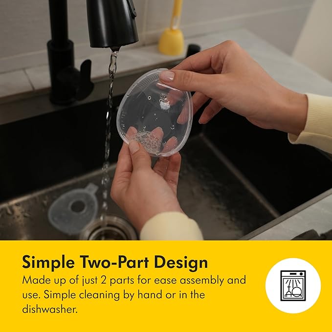 Medela in-Bra Breast Milk Collector, Leak-Proof Wearable Design with Flexible Plug, Anatomic Shape, Made Without BPA, Easy to Clean & Dishwasher Safe, 30 mL Capacity