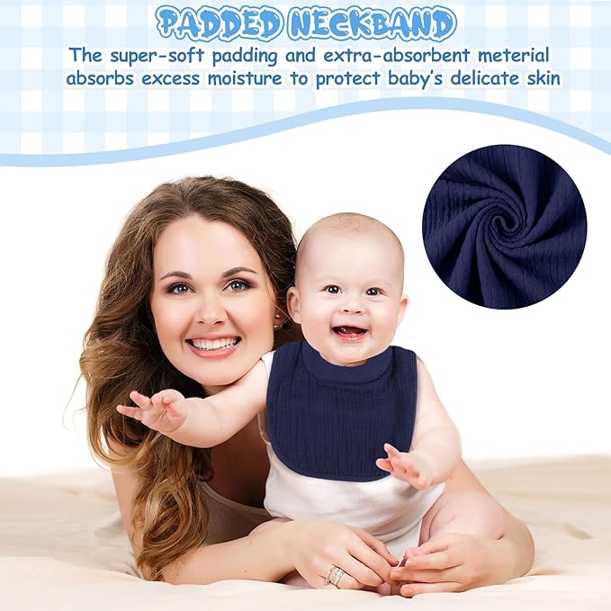 Twistover Newborn Bibs Feeding Bibs for Drooling and Teething Comfy Neck Baby Bib with Padded Absorbent Collar