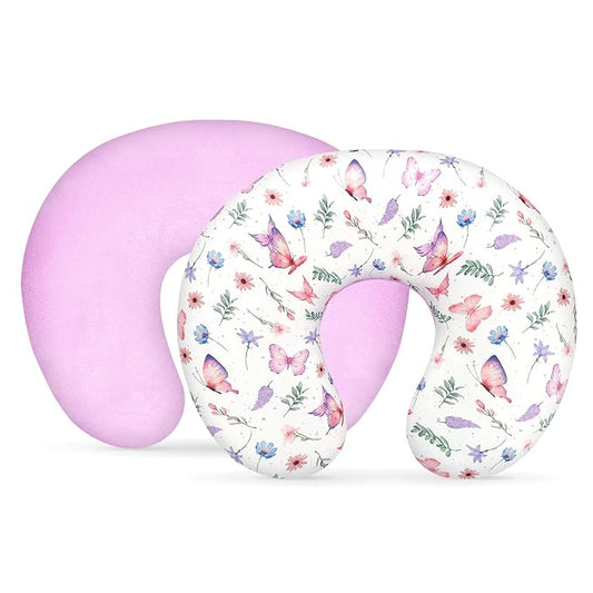 Nursing Pillow Cover 1 Pack, Minky Removable Nursing Pillowcase for Breastfeeding Pillows, Reversible Feeding Slipcover for Baby Boys/Girls, Super Soft Comfortable (Butterfly)
