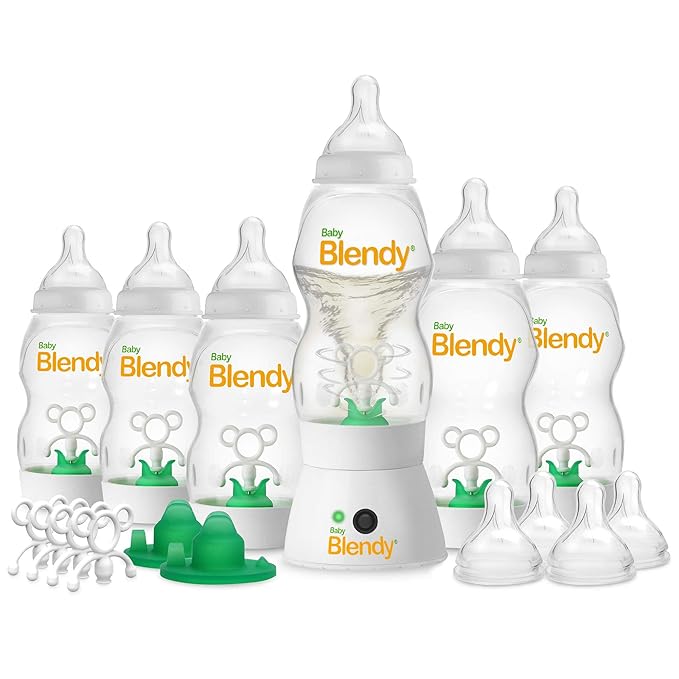 Baby Bottles - Best Infant to Toddler Milk Feeding Containers with Anti-Colic | Air Vent System - with Blender Mixer for Babies Newborns Infants Toddlers | (0-3 Months) Elite Bundle