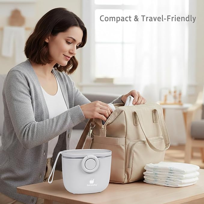 Termichy Baby Formula Dispenser, Portable Milk Powder Dispenser Container with Carry Handle and Scoop for Travel Outdoor Activities with Baby Infant, 8.8OZ, 0.55LB, 250g, 500ml