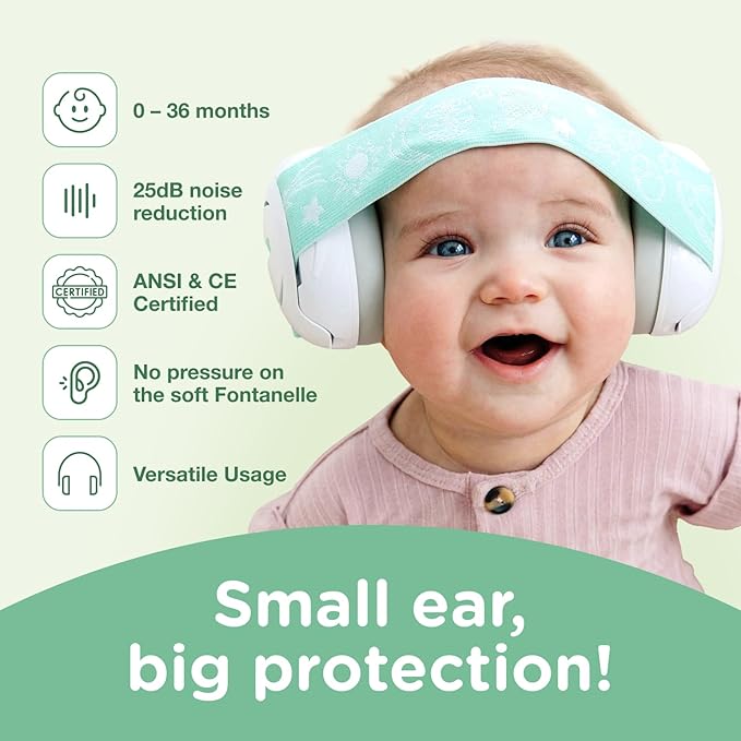 Baby Noise Cancelling Headphones – ANSI & CE Certified Ear Protection for Infants & Toddlers (0-36 Months)