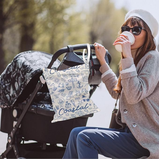 Waterproof Cloth Diaper Wet Dry Bag Reusable Travel Beach Pool Daycare Soiled Toddler Items Yoga Gym Bag for Swimsuits Wet Clothes Bags - Coastal Home