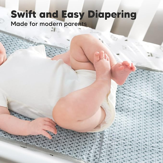 KeaBabies Portable Diaper Changing Pad - Waterproof Foldable Baby Changing Mat - Travel Diaper Change Mat - Lightweight Changing Pads for Baby - Baby Changer - Machine Washable