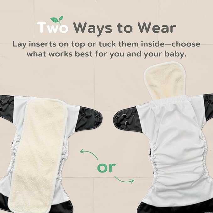 Cloth Diaper Inserts – 14 Pack Reusable 4 Layer Liners for Pocket Diapers – Washable, Absorbent, and Breathable for Babies and Toddlers (Terry Comfort)