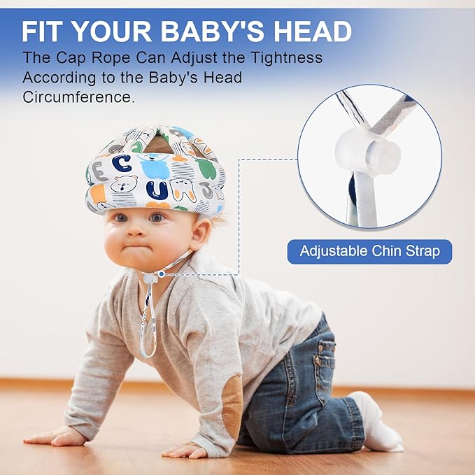 Accmor Baby Helmet for Crawling Walking, Cute Toddler Head Protector Adjustable No Bumps and Soft Cushion, Breathable Infant Safety Cap for Boys Girls Learning to Walk