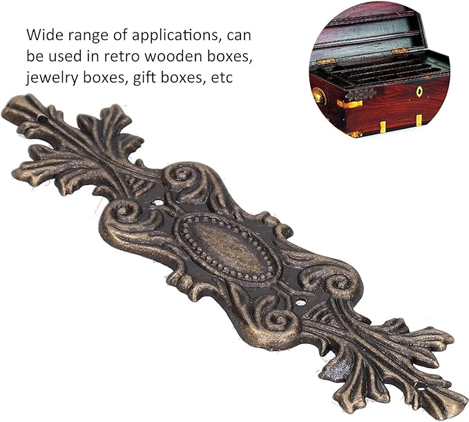 10PCS Retro Carved Furniture Corner Protectors, Furniture Decorative Edge Cover Antique Metal Carved Corner Protector Decorative Metal Trim with Screws for Wooden Box Jewelry Gift Case Cabinet