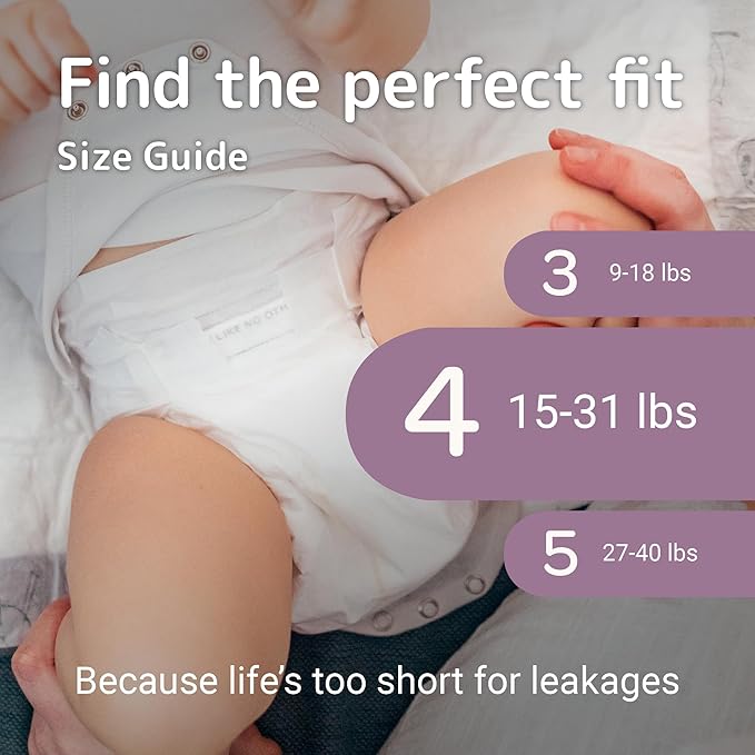 Bambo Nature Premium Eco-Friendly Baby Diapers, Size 4 (15-31 Lbs), 27 Count