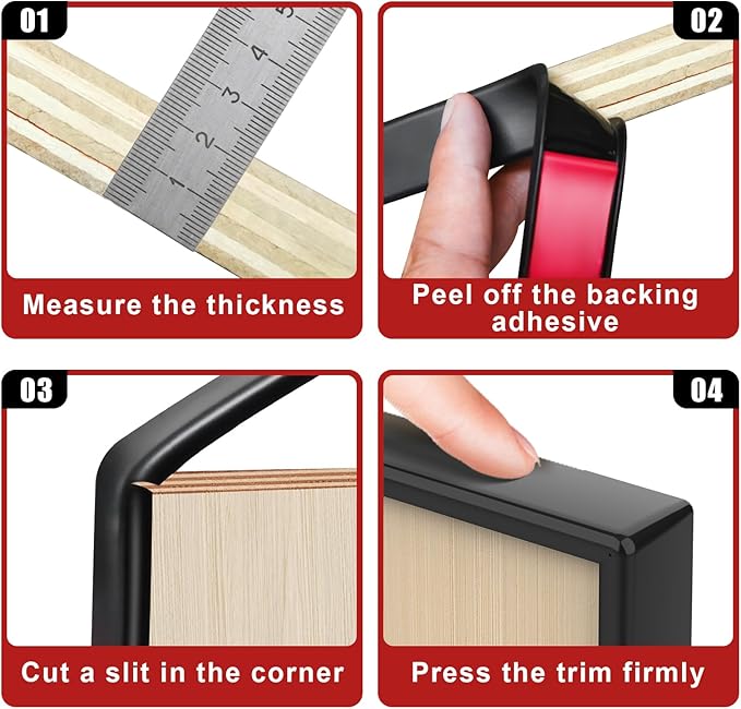 U-Shape Furniture Edge Banding, 16.4ft Self Adhesive TPE Flexible Baby Safety Edge Protector, DIY Furniture Edge Trim for Table Cabinet Furniture Restoration 20mm Black