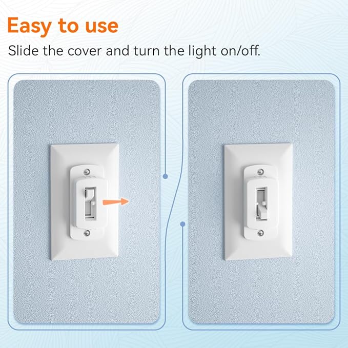 SAFELON 6 PCS Light Switch Cover Guard for Baby Safety, Childproof Light Switch Locks, Wall Switch Covers Prevents Kids from Turning The Lights On and Off