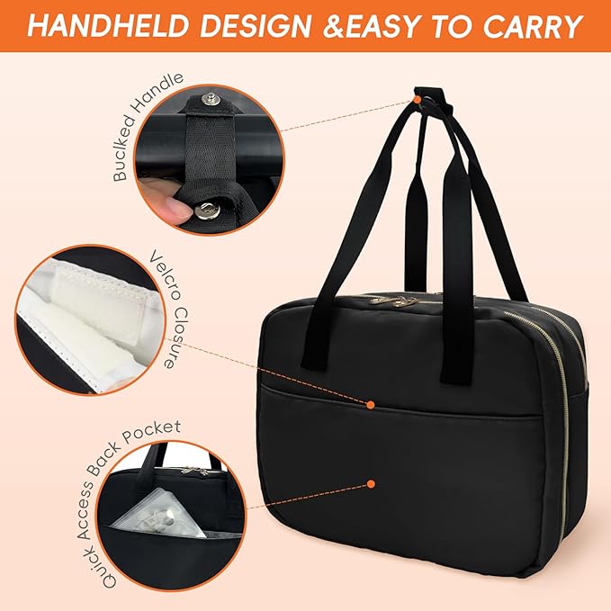 LIVEAGAIN Wearable Breastmilk Bag with Ice Pack Fits for Elvie Hands-Free Pumps and Medela Pump in Style, Portable Pump Carrying Case for for Daycare, Work, and Travel (Bag Only) (Black)