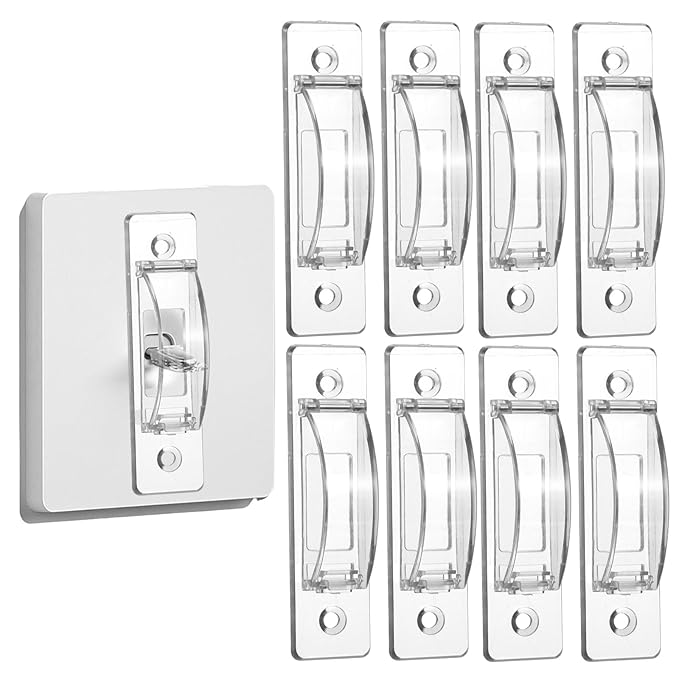 4 Pcs Light Switch Guard Cover Baby Proof Wall Switch Cover Guard Light Switches Blocker for Toggle Lights Switches Protects Your Lights Circuits from Being Accidentally Turned On or Off