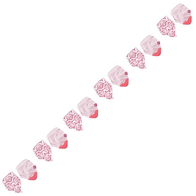 Hudson Baby Unisex Baby Cotton Bandana Bibs, Pink Ikat 12-Pack, One Size