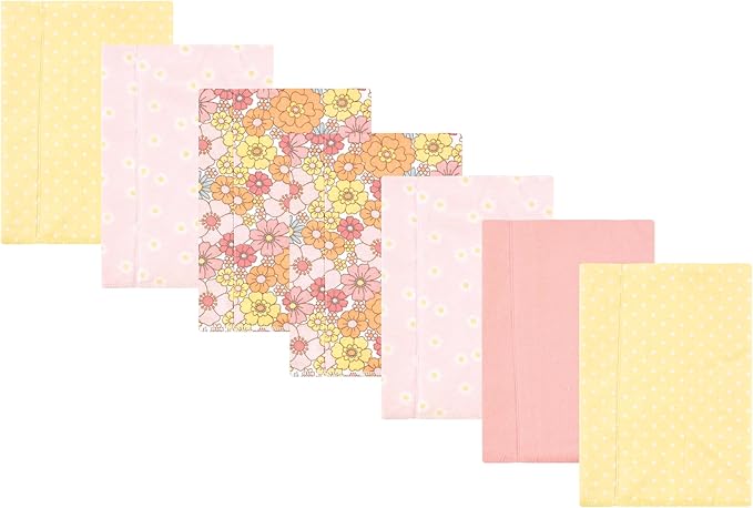Luvable Friends Hudson Baby Flannel Burp Cloths 7pk, Floral Bliss
