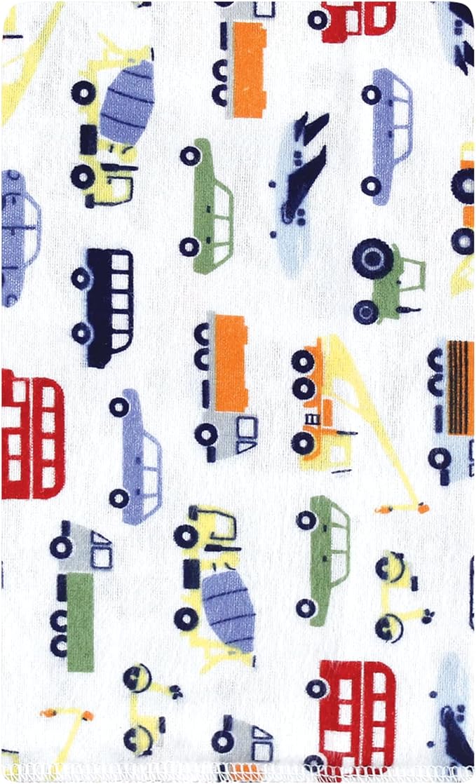 Luvable Friends Hudson Baby Flannel Burp Cloths 10pk, Vehicle Adventure