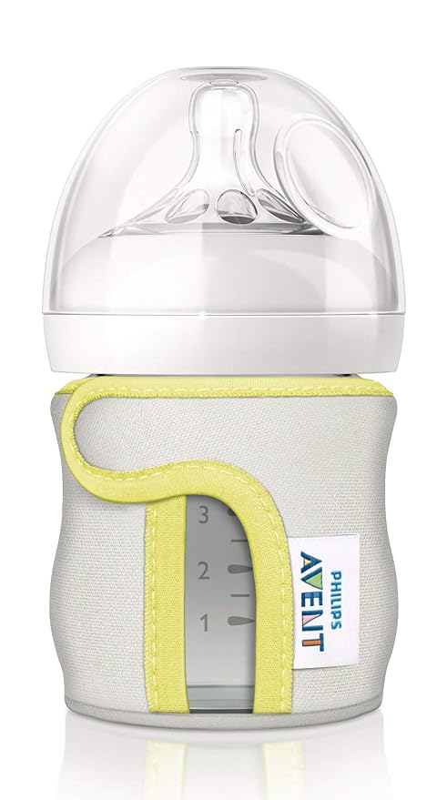 Philips AVENT Glass Baby Bottle Sleeve for 4oz Bottle, Pack of 1, SCF675/01, (Colors May Vary)