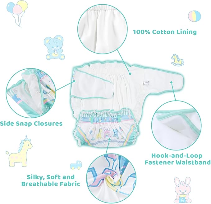 Littleforbig Silky Adult Ribbon Omutsu Diaper Wrap Cover Washable Adjustable Reusable Waterproof - Baby Parade XL