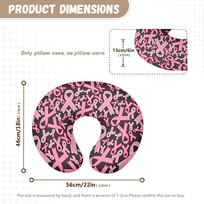 Pink Ribbon Nursing Pillowcase Nursing Pillow Cover, Breast Cancer Awareness Soft Breathable for Moms Baby Nursing Pillow Cover Nursing Pillowcase