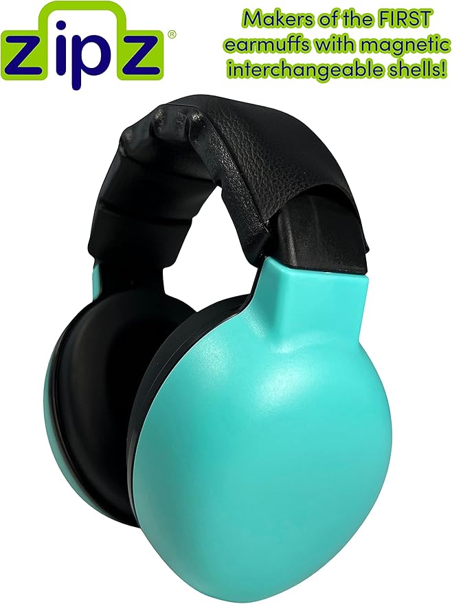 ZIPZ Baby & Toddler Earmuffs - ANSI-Certified Noise Protection, Audiologist-Recommended, Interchangeable Shells (0-4 Yrs)