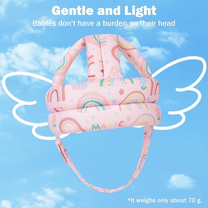 Baby Head Protector for Crawling Walking, Baby Helmet Adjustable No Bumps and Soft Cushion, Infant Safety Cap for Kid Learning to Walk