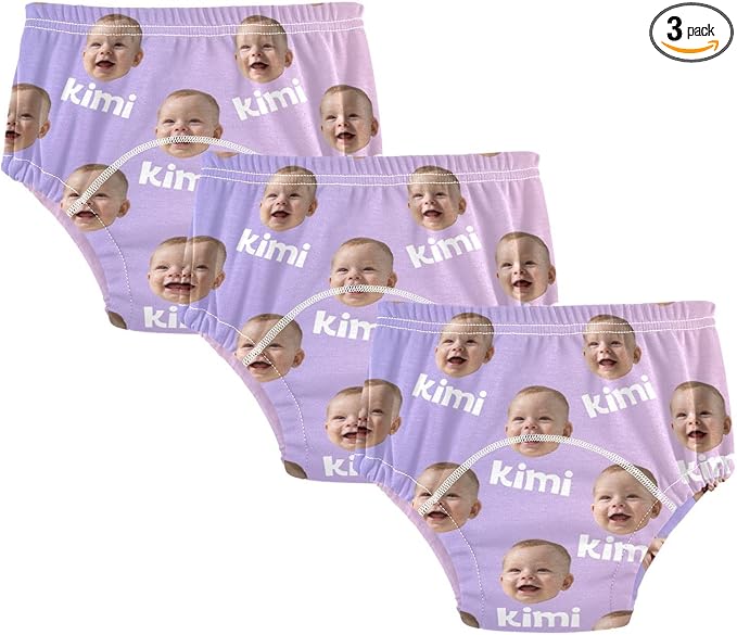 Joko Ivery 1 Purple Pink Gradient Custom Potty Training Pants Cotton Traning Potty Panty for Girls Toddlers Boys 5T 3Pcs