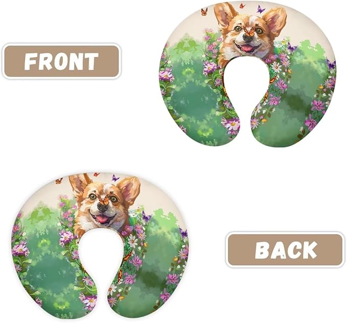 Cute Corgi Nursing Pillow Cover for Newborn Feeding Pillow Cover U-Shaped Breastfeeding Pillow Case Hidden Zipper Design Soft and Skin-Friendly Xmas Decor