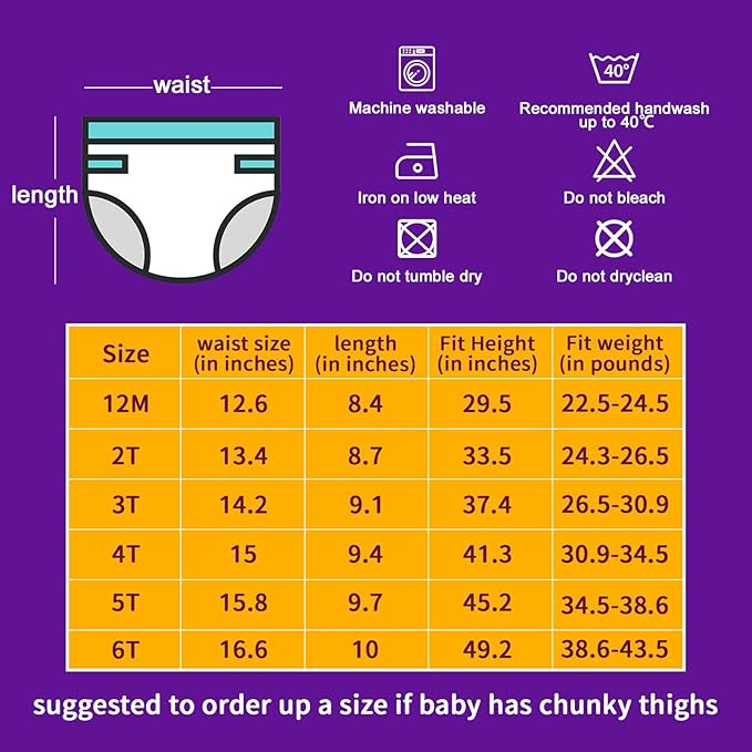 MooMoo Baby Potty Training Pants 6 Packs Absorbent Training Underwear for Boys and Girls Cotton Pee Pants 2T-9T