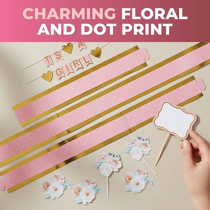 It’s a Girl Diaper Cake Decorating Kit – 12 Pieces