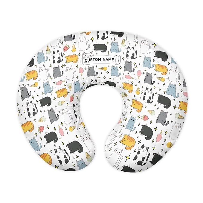 Cartoon Cat Girls Boys Nursing Pillow Cover Breastfeeding Pillow Cover 3D Print Cute and Safety Baby Mom Essentials, 2 Packs