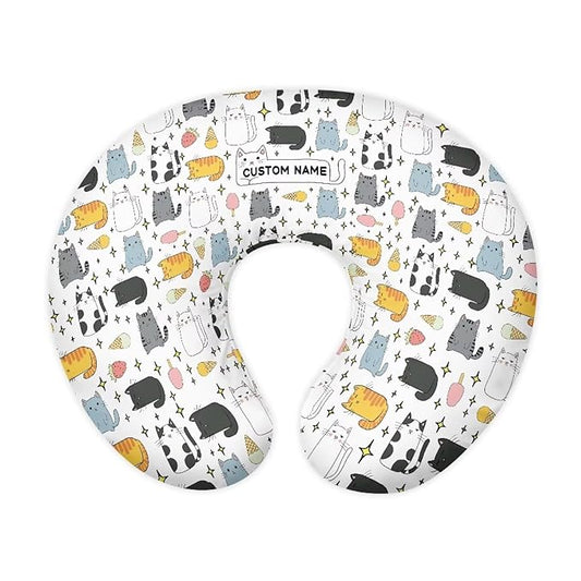 Cartoon Cat Girls Boys Nursing Pillow Cover Breastfeeding Pillow Cover 3D Print Cute and Safety Baby Mom Essentials, 2 Packs
