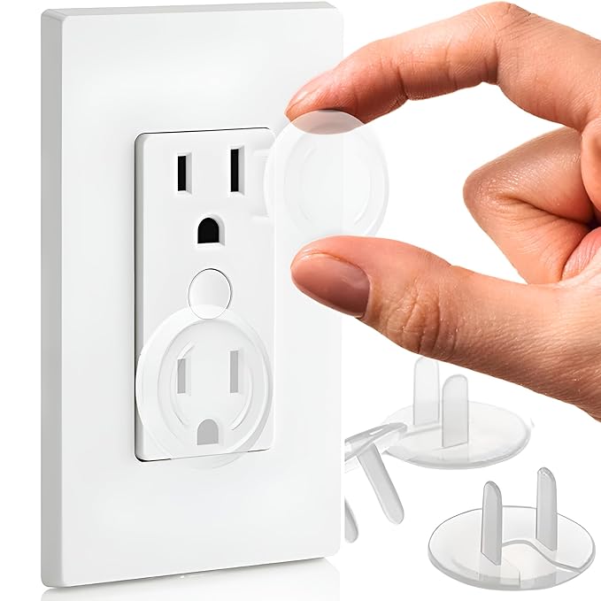 Outlet Cover for Baby proofing – Clear Wall Plug Covers - Childproof Outlet Cover for Electrical Outlets - Simple Installation and Protect Your Babies with Outlet Covers Pack of 50 (Transparent)