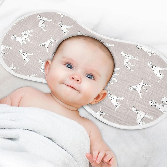 Dalmatian Dogs Muslin Burp Cloths for Baby Boys and Girls - 1-Pack Ultra Absorbent Muslin Washcloths, Newborn Towel, Milk Spit Up Rags, Burp Cloth Bib for Unisex, 22 x 11 Inch