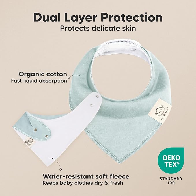 KeaBabies 8-Pack Organic Baby Bandana Bibs for Boys, Girls - Super Absorbent Triangle Baby Bibs for Drooling and Teething Infant, 100% Cotton Extra Soft for Newborn, Infant 0-36 Months (Daybreak)