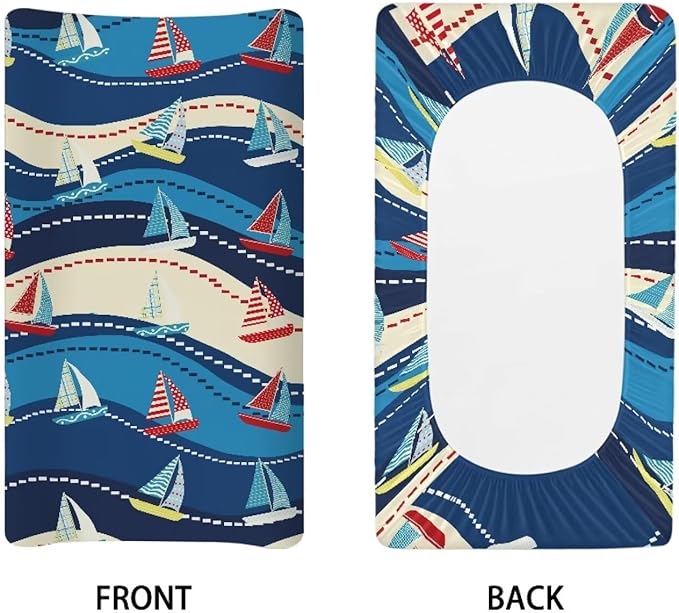 Ships Changing Pad Covers, Breathable Baby Change Table Cover Non Slip Change Sheet for Newborn Babies Boys Girls