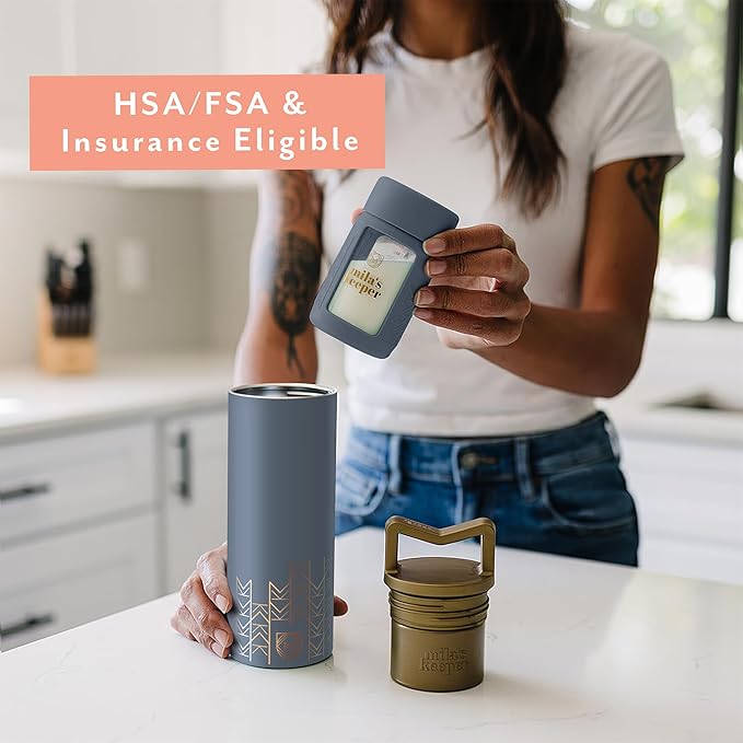 Mila's Keeper Portable Insulated Breast Milk Cooler Set | 20 Hr Storage | Cooler, Breast Milk Storage Bottle & Ice Pack for Travel | Fits Leading Pumps | Wide Neck Starry Night