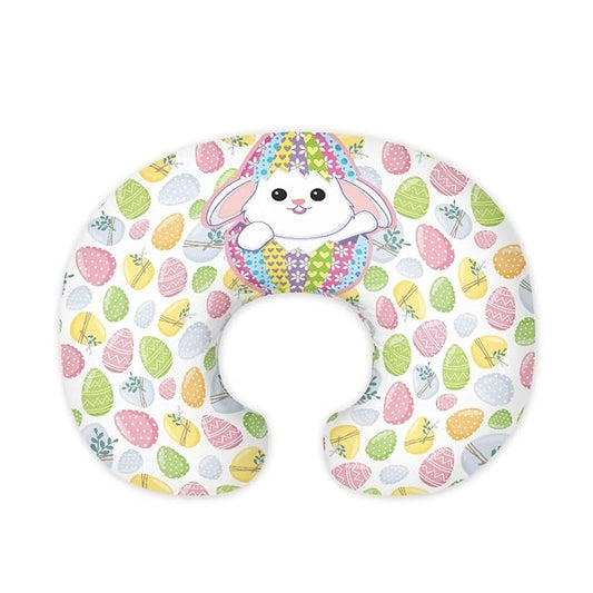 Colorful Rabbit Egg Nursing Pillow Support Cover with Hidden Zipper Washable Breastfeeding and Bottle Feeding Nursing Pillowcase for Nursery Room Car Easter Decor