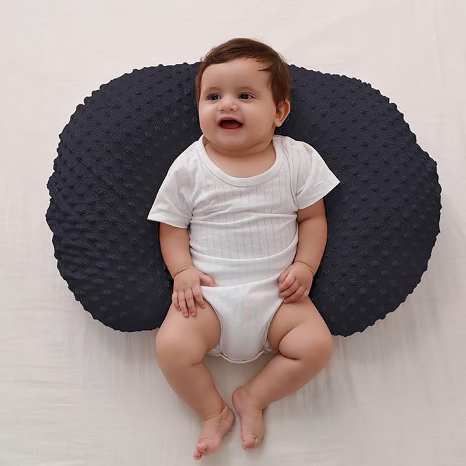 Nursing Pillow Cover, Breastfeeding Pillow Slipcover Snugly Fits for Nursing Pillow for Baby Boys and Girls, Premium Quality Microfiber, Ultra Soft Comfortable (Black)