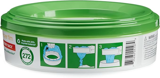 Nursery Fresh® Refill Rings for Diaper Genie® and Munchkin® Diaper Pails, Holds up to 1,088 Newborn Diapers, 4 Pack