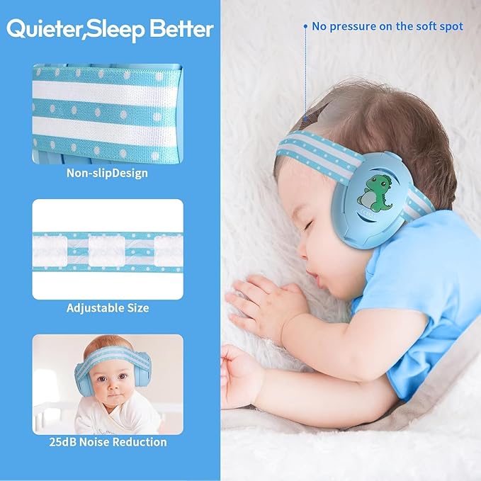 Floriogra Baby Headphones for Noise, Baby Ear Protection for Babies and Toddlers 0-36 Months - Adjustable Babies Noise Cancelling Headphones Infant Ear Protection Earmuffs Against Hearing Damage