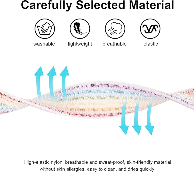 Bracelet for Kids, Protective Cover with Nylon Wristband, Anti Lost GPS Trackers Case Cover Elastic Watch Band for Toddlers Girls Boys Elders (Light Rainbow)