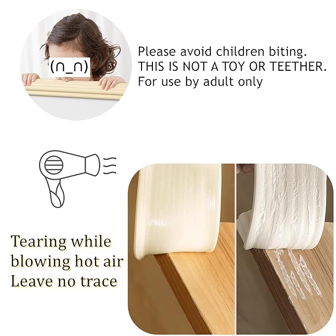 M2cbridge L Shape Extra Thick Furniture Table Edge Protectors Foam (Off White (6.5ft x 2))