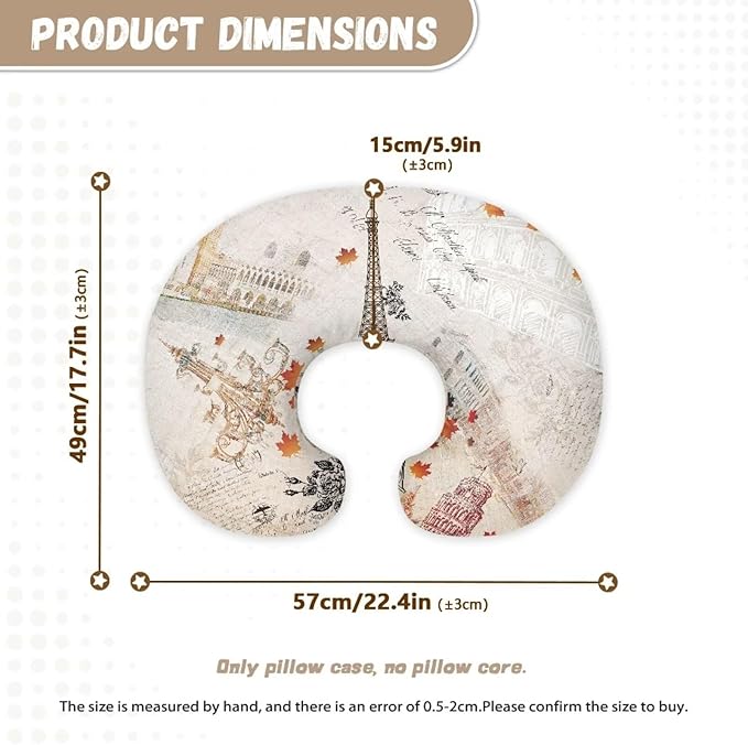 Tower Feeding Pillow Covers Washable & Breathable Nursing Pillow Slipcovers Breastfeeding Newborn Feeding Cushion Cover Practical Gift, Best Choice for Mom Cover Only