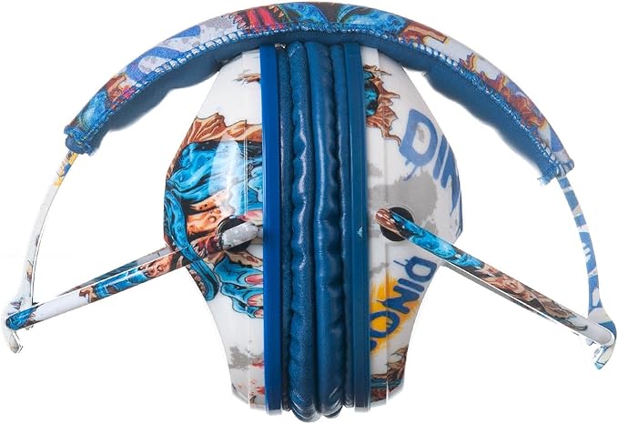 Kids Hearing Protection,25dB NRR Noise Reduction,Sound Proof for Kids,Toddler,Safety Earmuffs for Concert,Airplane,Autism,Monster Jam,Travel,School- Blue Dinosaur