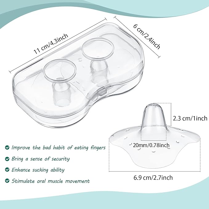 Nuanchu 8 Pcs Nipple Shield for Breastfeeding Newborn Nipple Protector with Carrying Case Silicone Extender for Women Protecting Sore, Flat or Inverted (20 mm/ 0.78 Inch,Clear)